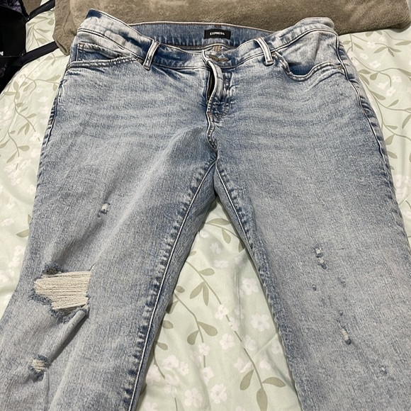 NWOT Express Low rise boot cut jeans light wash size 12 short - Picture 8 of 12